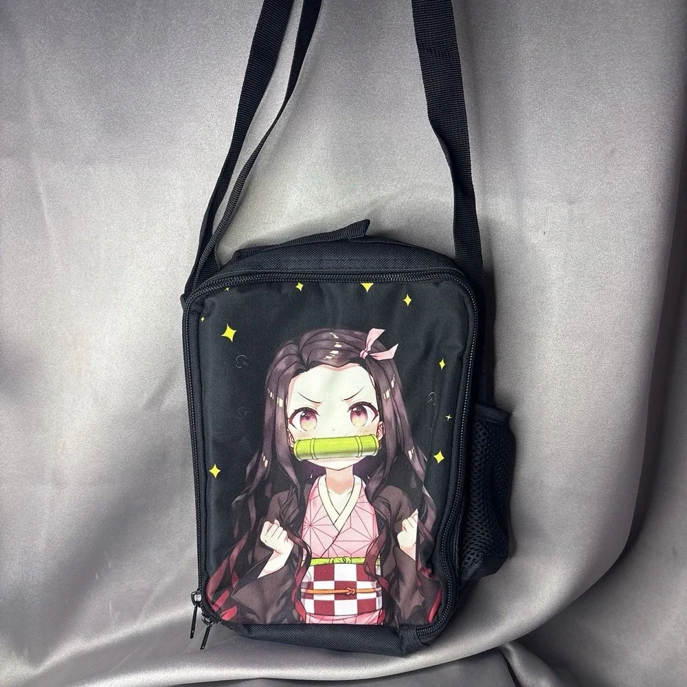 Demon Slayer Nezuko Kamado Insulated Lunch Bag Anime Crossbody Cooler Case Tote